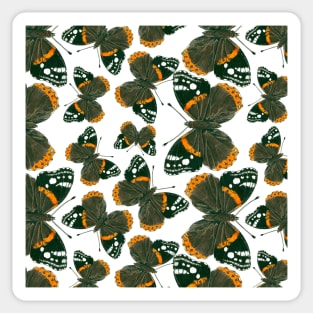 Red admiral butterfly  pattern Sticker